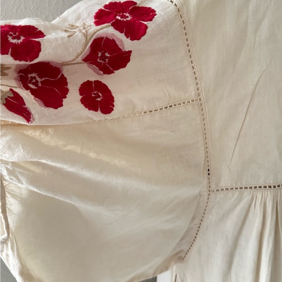 St. Roche Vintage Inspired Boho Embroidery Flowers Midi Dress Peasant Bohemian M - Picture 7 of 16